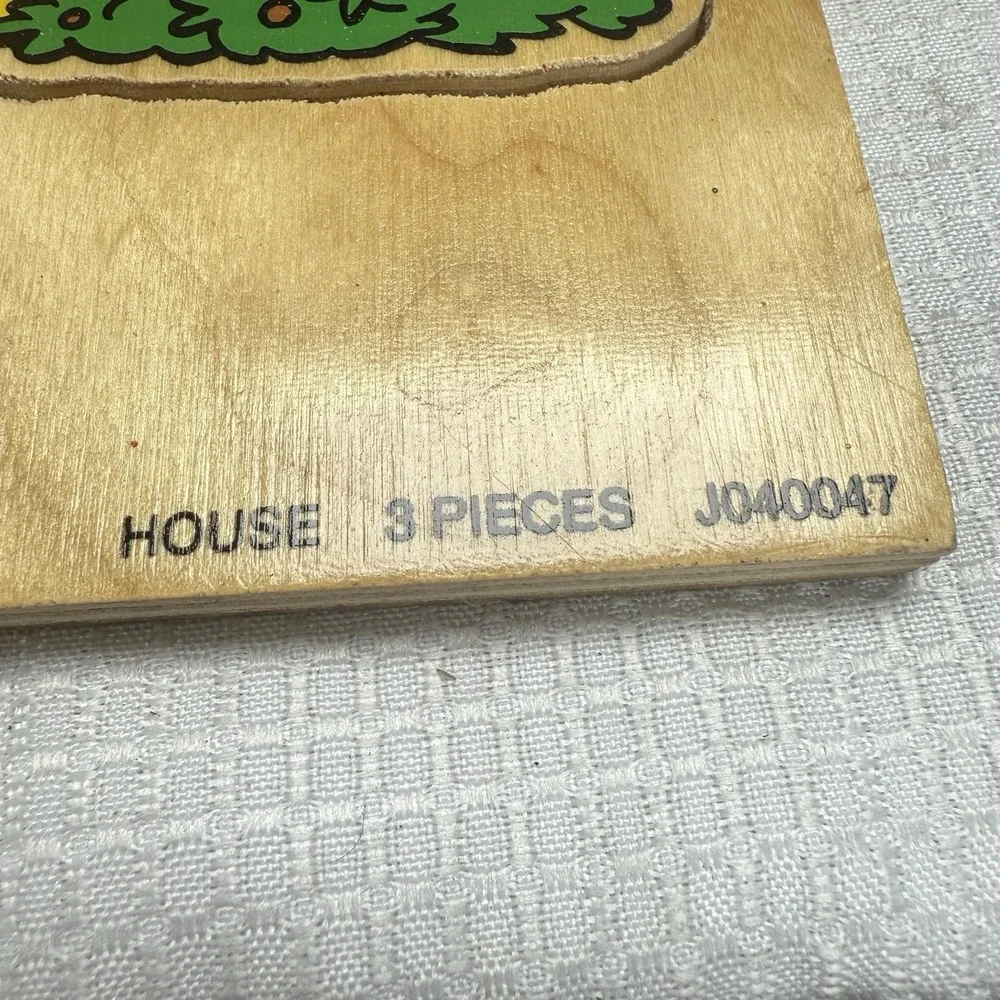 1996‎ Vintage Judy Instructo Yellow House Wooden Puzzle 3 Pc #J040047 Toy Game